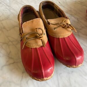 Sporto Dario rain boots size 9 - red and tan